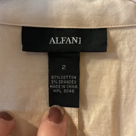 Alfani button down dress with belt size 2 - Picture 3 of 4